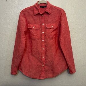 Banana Republic |  Soft Wash Linen/Cotton Blend Beachy Button Shirt, Size XS